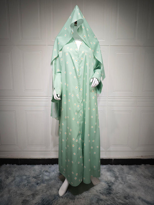 Mint Blossom Abaya