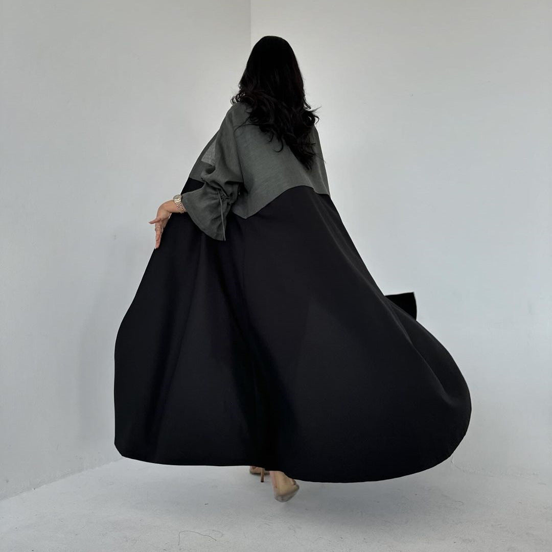 Noir Two-Tone Abaya