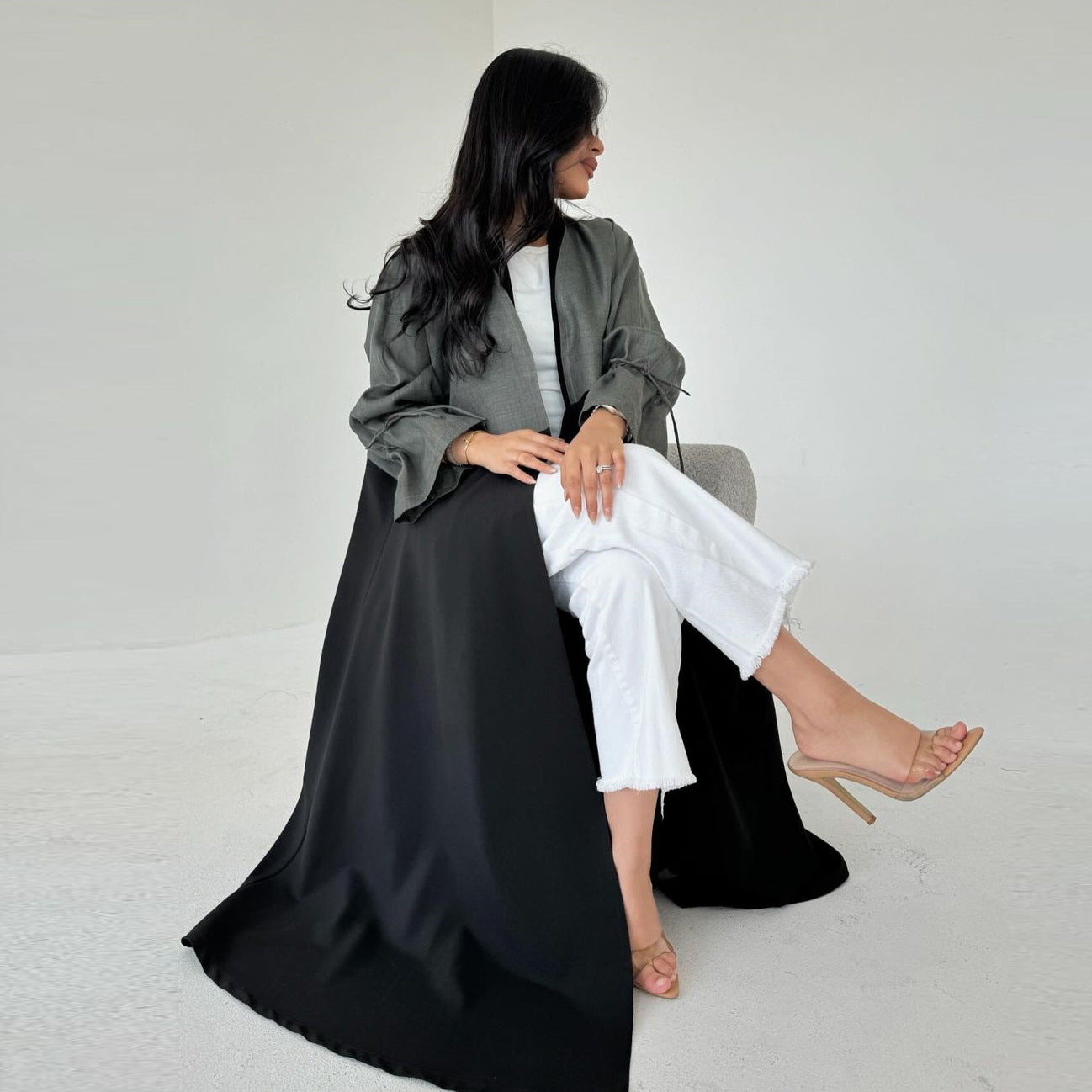 Noir Two-Tone Abaya