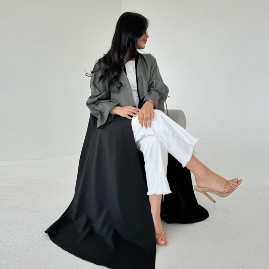Noir Two-Tone Abaya