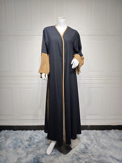 Contrast Sleeve Abaya