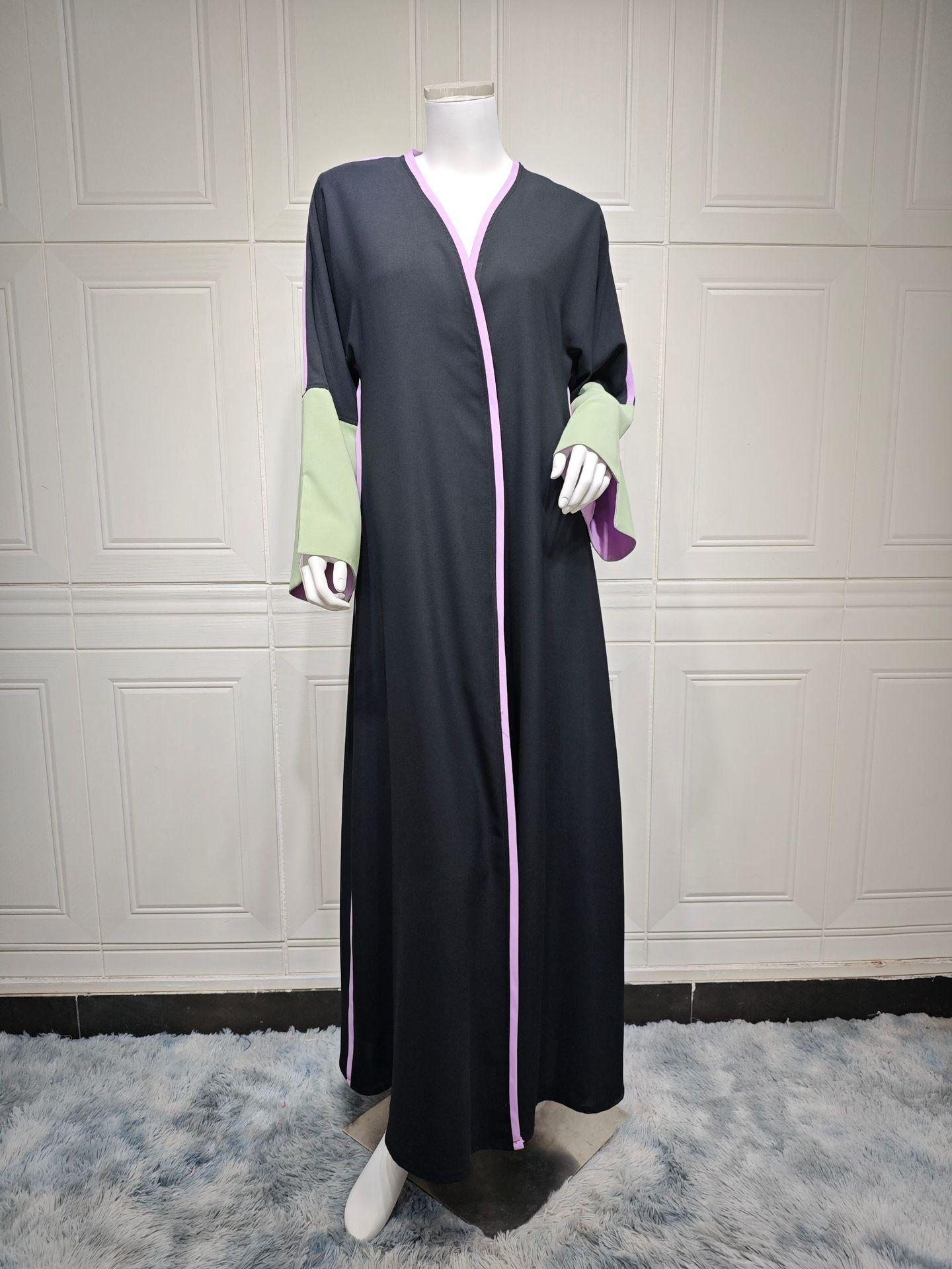 Contrast Sleeve Abaya
