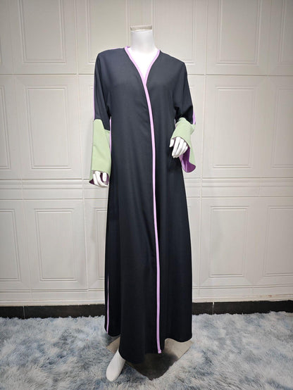 Contrast Sleeve Abaya
