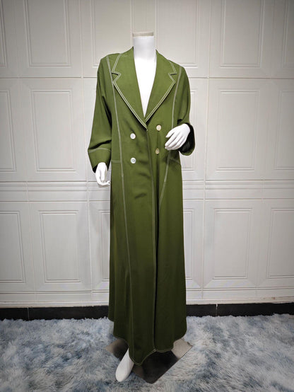 Luxe Olive Trench Abaya