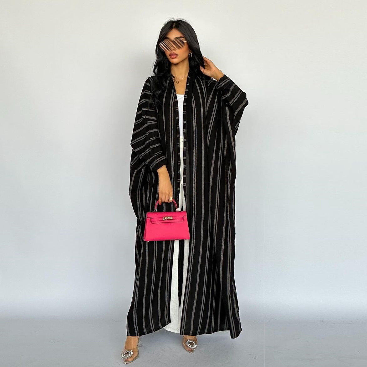 Noir Striped Abaya
