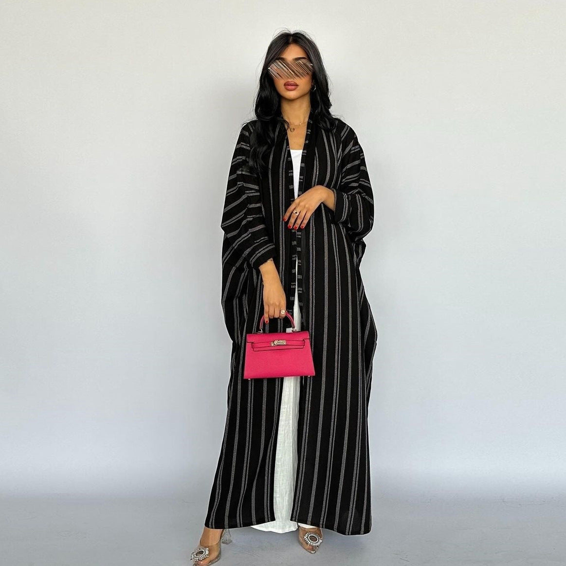 Noir Striped Abaya