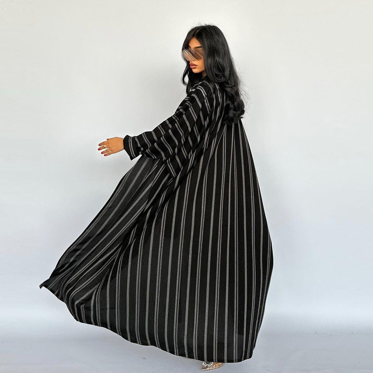 Noir Striped Abaya