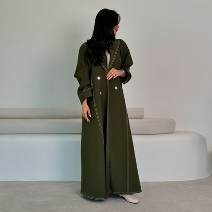 Luxe Olive Trench Abaya