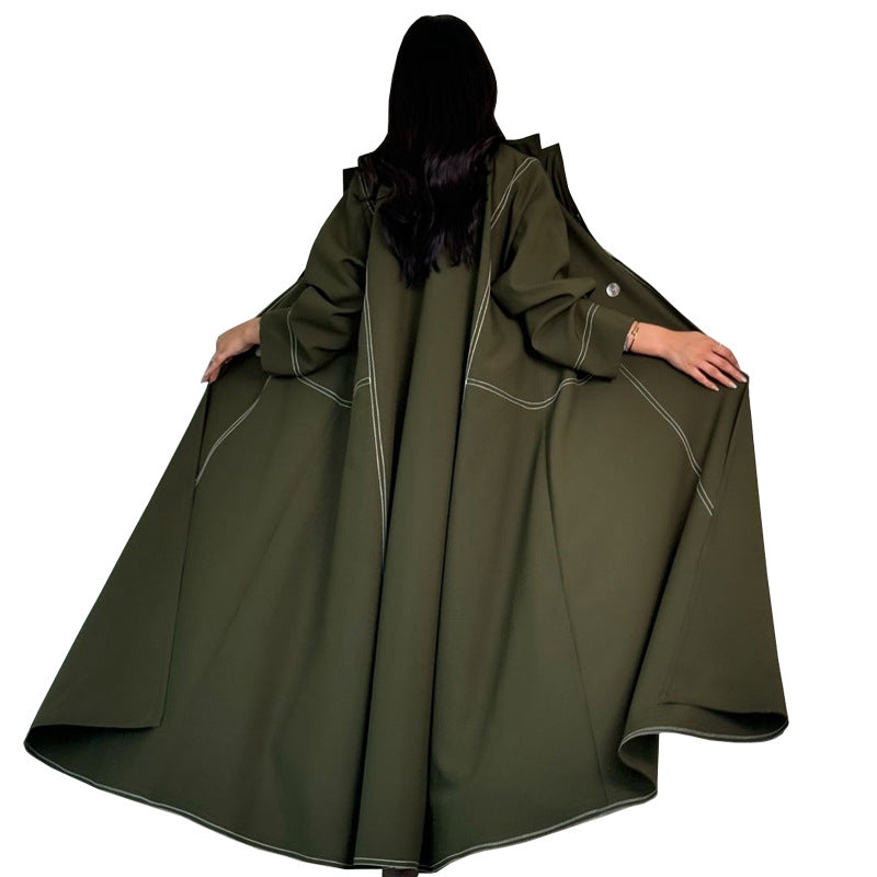 Luxe Olive Trench Abaya