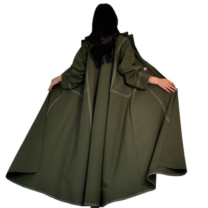 Luxe Olive Trench Abaya
