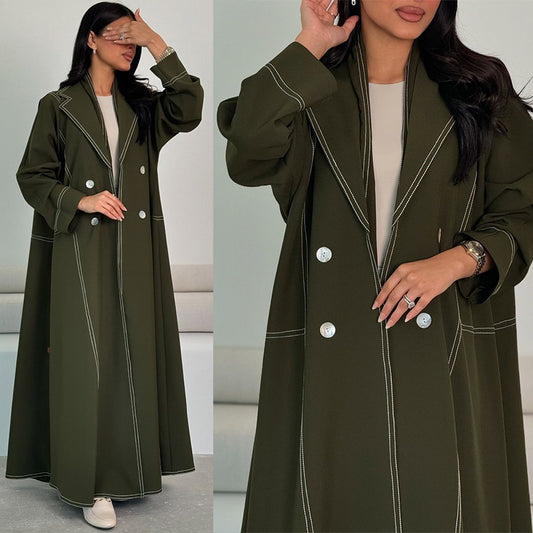 Luxe Olive Trench Abaya