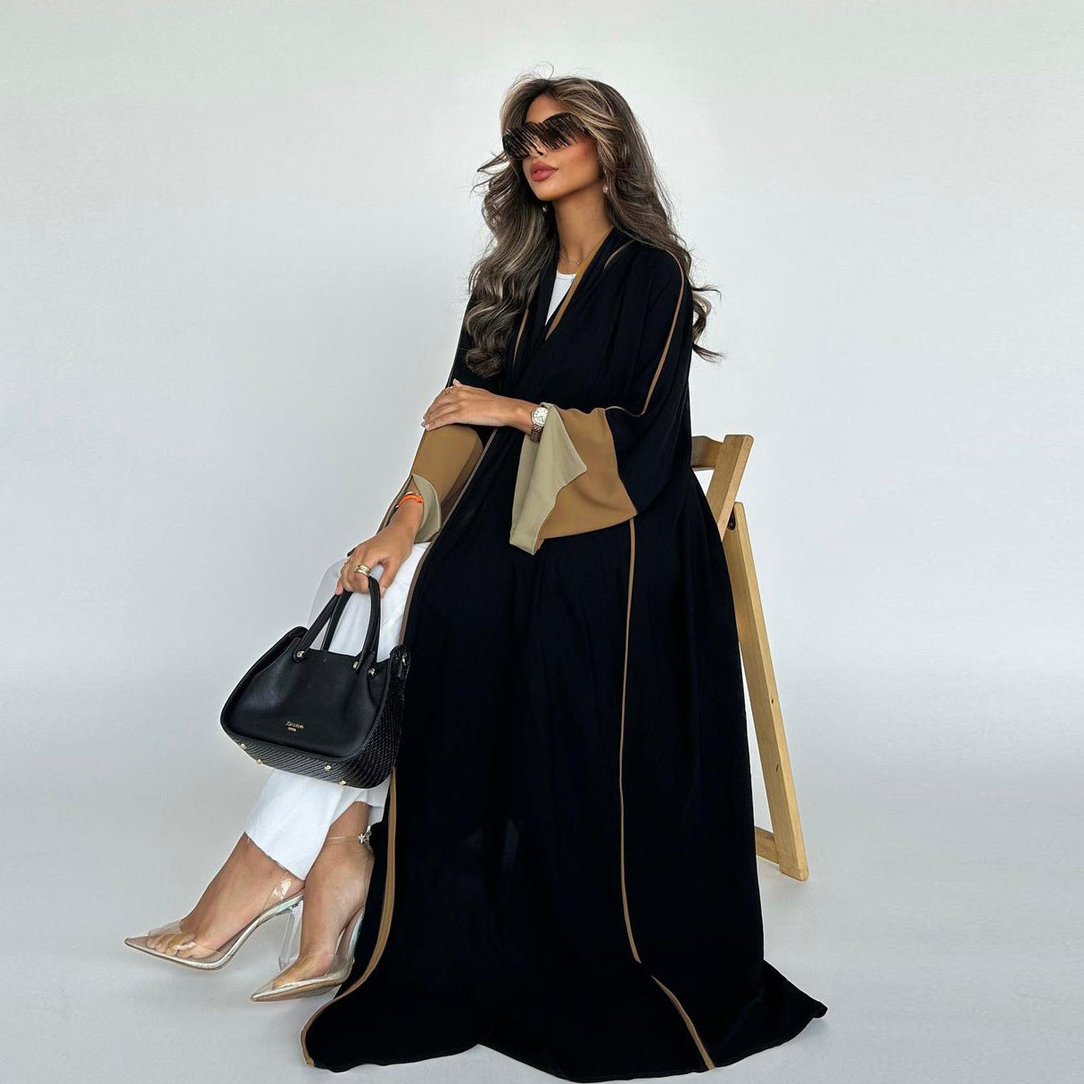 Contrast Sleeve Abaya