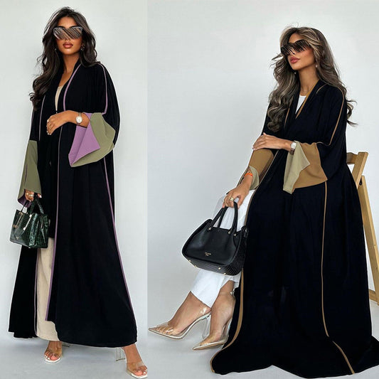 Contrast Sleeve Abaya