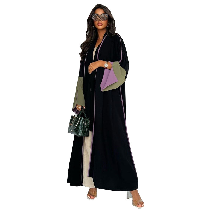Contrast Sleeve Abaya