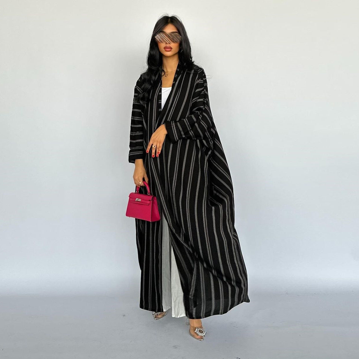 Noir Striped Abaya